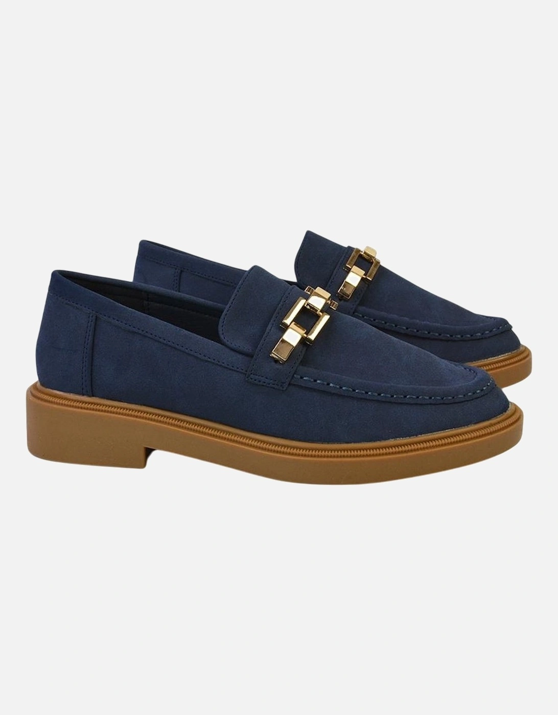 Womens/Ladies Dakoa Chain Detail Loafers