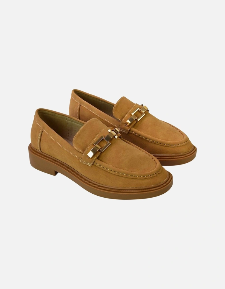 Womens/Ladies Dakoa Chain Detail Loafers