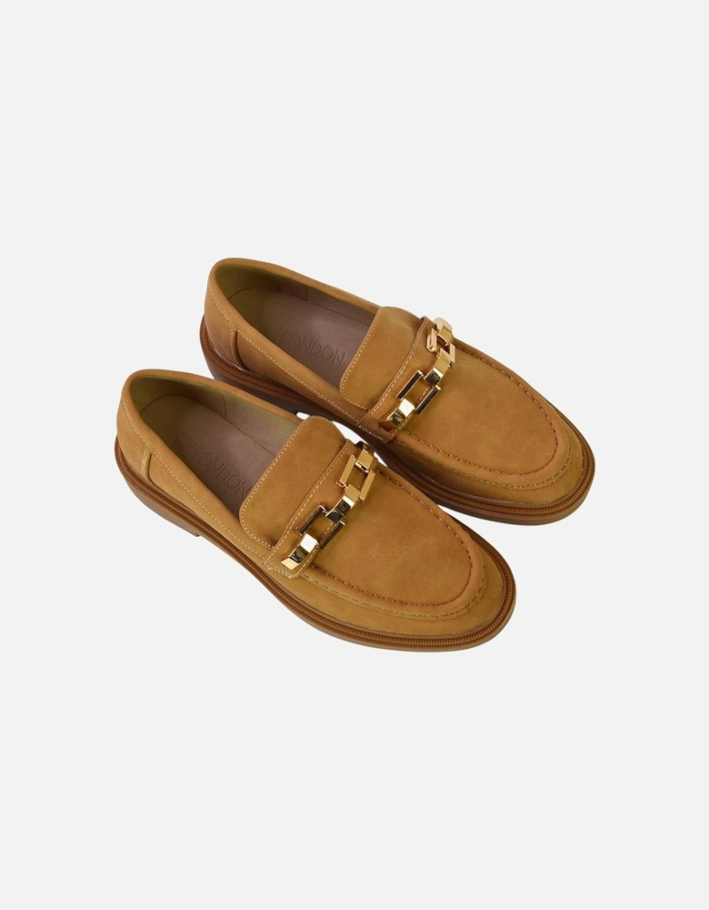 Womens/Ladies Dakoa Chain Detail Loafers