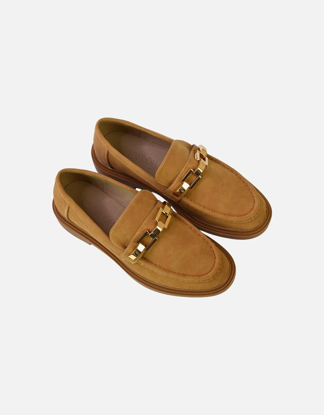 Womens/Ladies Dakoa Chain Detail Loafers