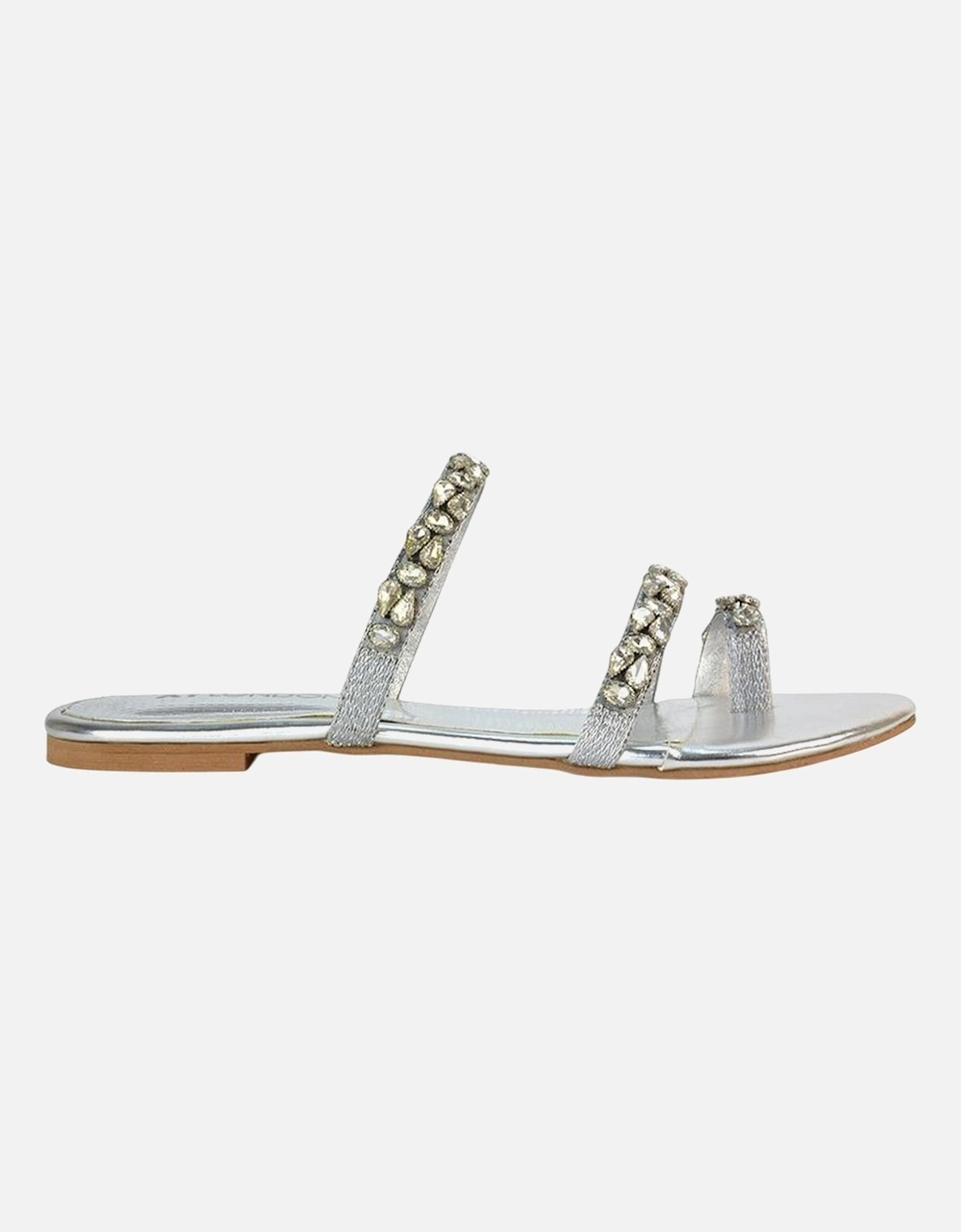 Womens/Ladies Sammie Crystal Sparkly Toe Post Strappy Flat Sandals