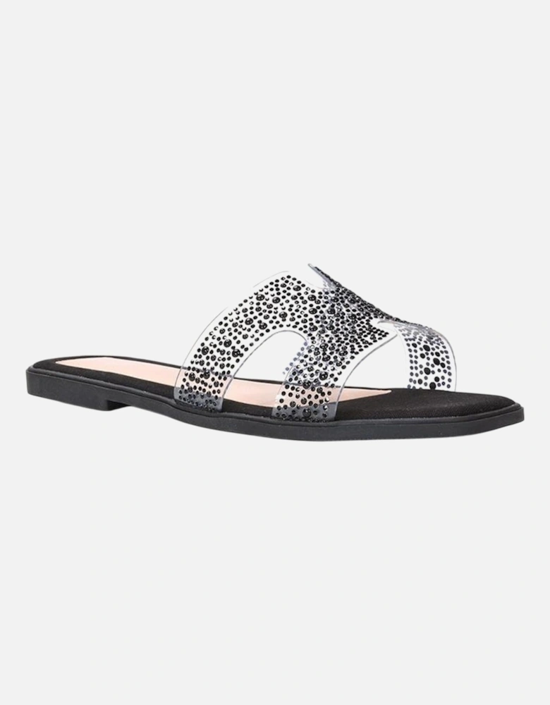 Womens/Ladies Patsy Diamante Square Toe Sandals