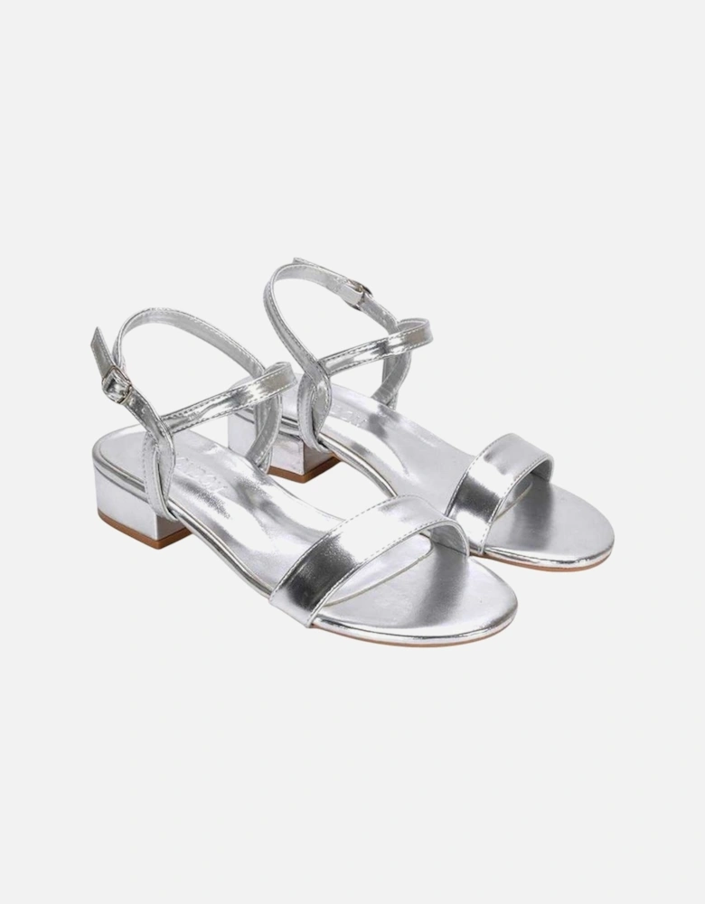 Womens/Ladies Moana Metallic Low Block Heel Sandals