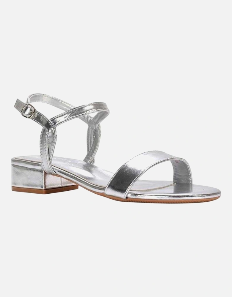 Womens/Ladies Moana Metallic Low Block Heel Sandals