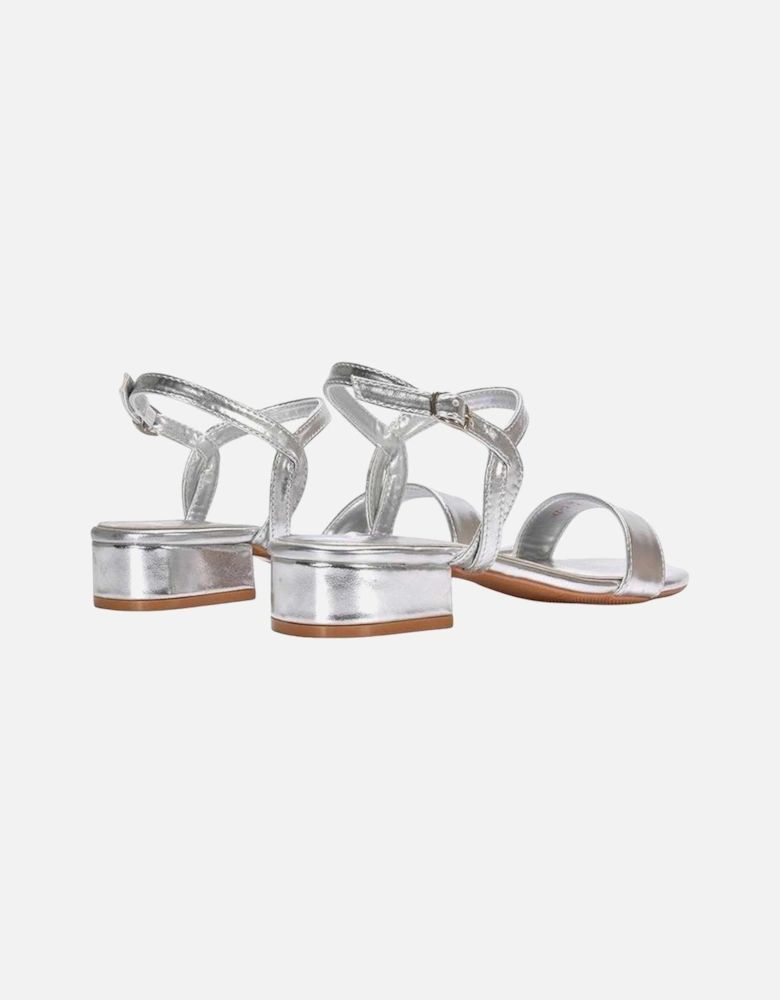 Womens/Ladies Moana Metallic Low Block Heel Sandals