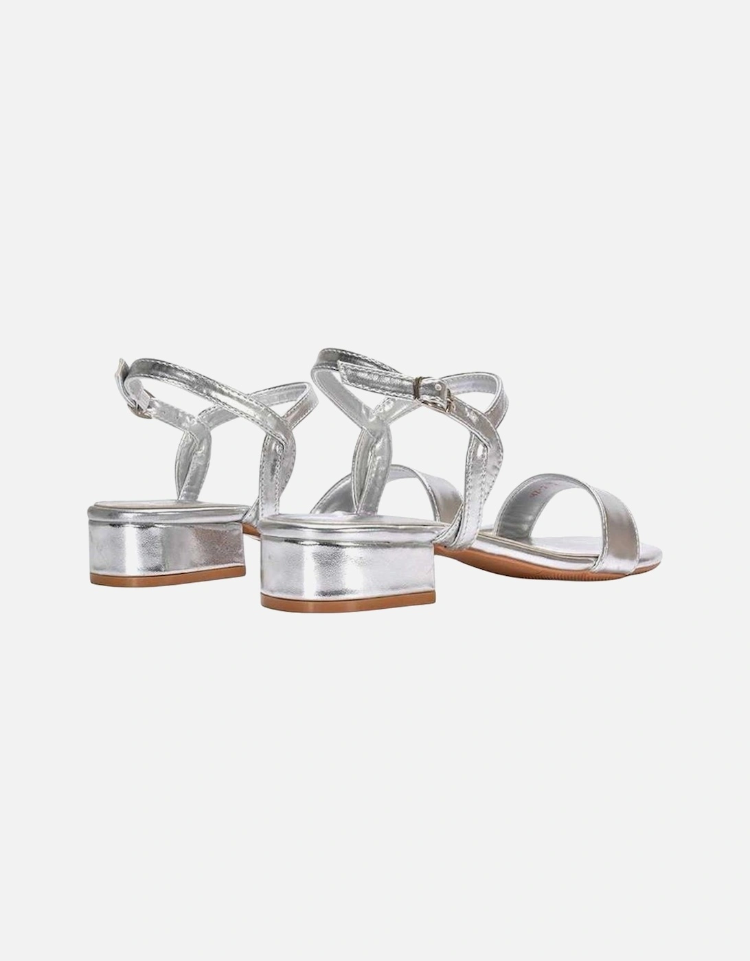 Womens/Ladies Moana Metallic Low Block Heel Sandals