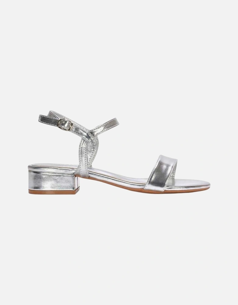 Womens/Ladies Moana Metallic Low Block Heel Sandals