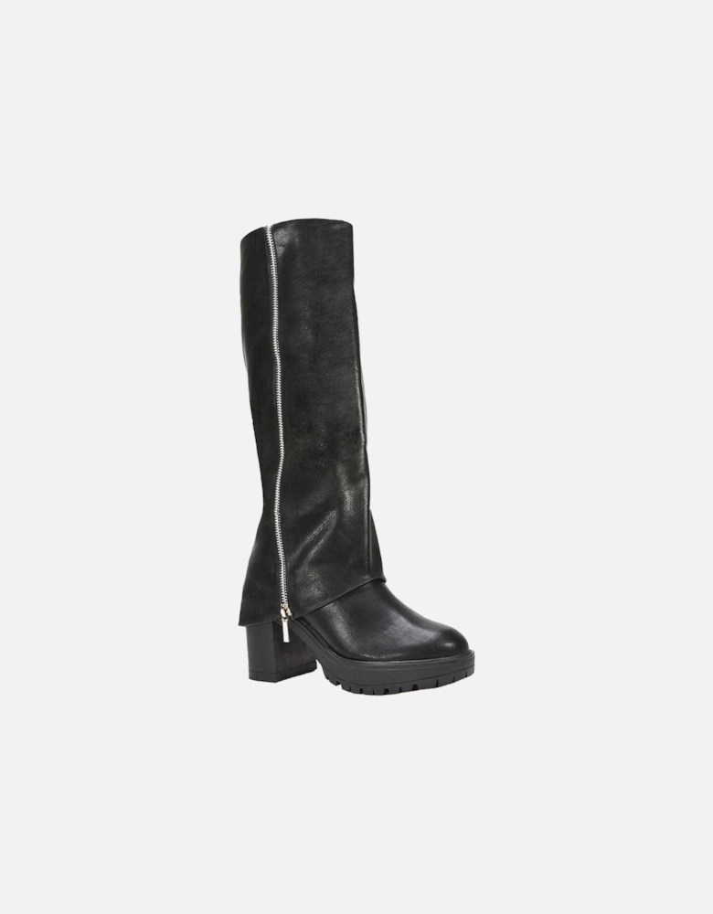 Womens/Ladies Juliana Folded Collar Knee-High Boots