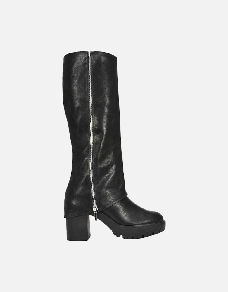 Womens/Ladies Juliana Folded Collar Knee-High Boots