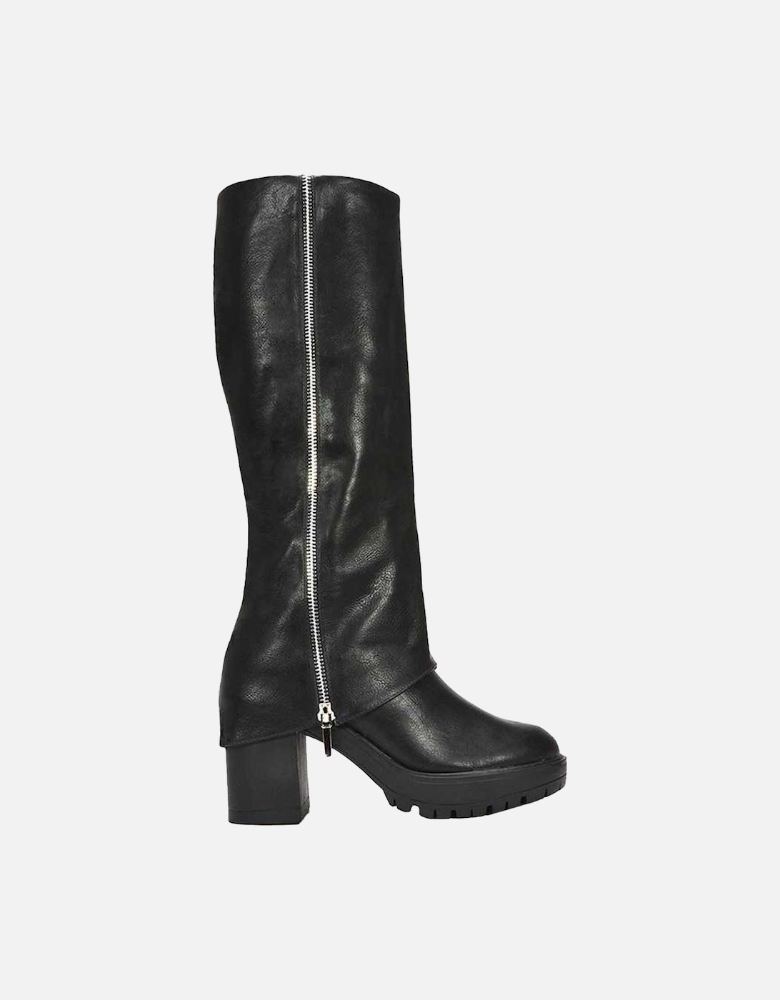 Womens/Ladies Juliana Folded Collar Knee-High Boots