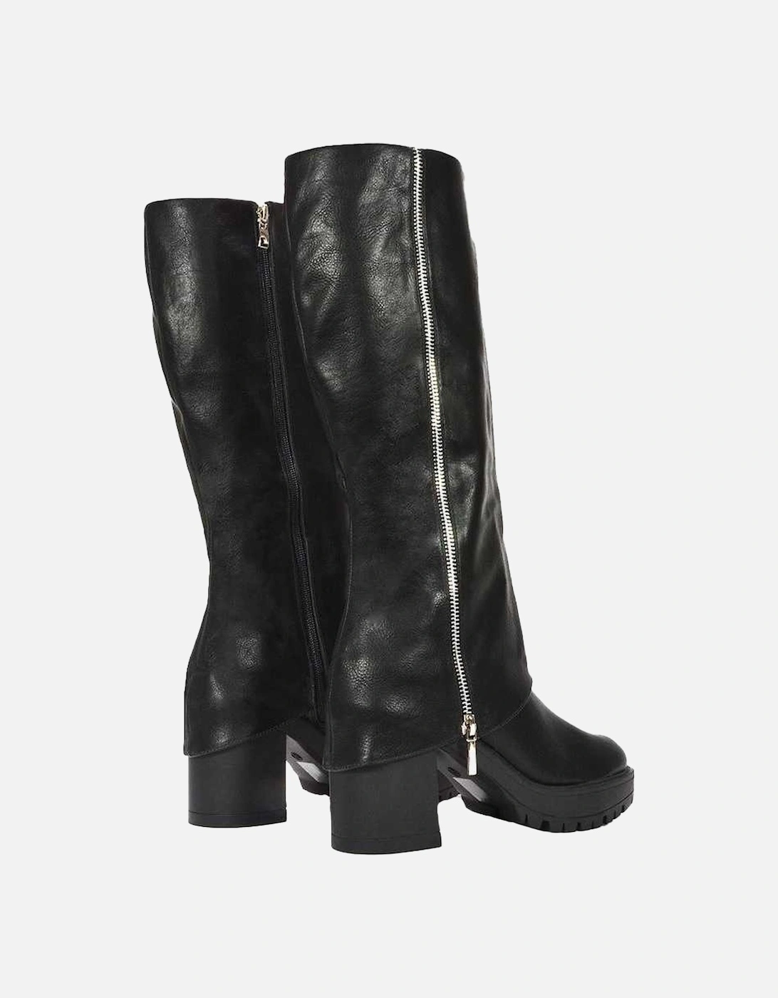 Womens/Ladies Juliana Folded Collar Knee-High Boots