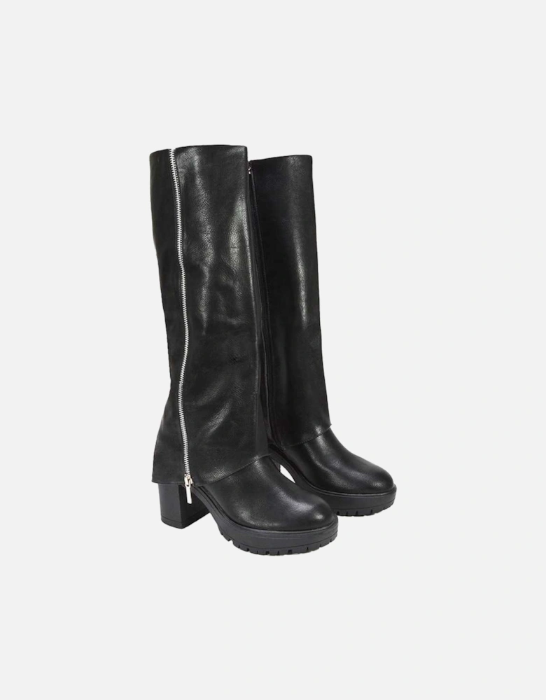 Womens/Ladies Juliana Folded Collar Knee-High Boots