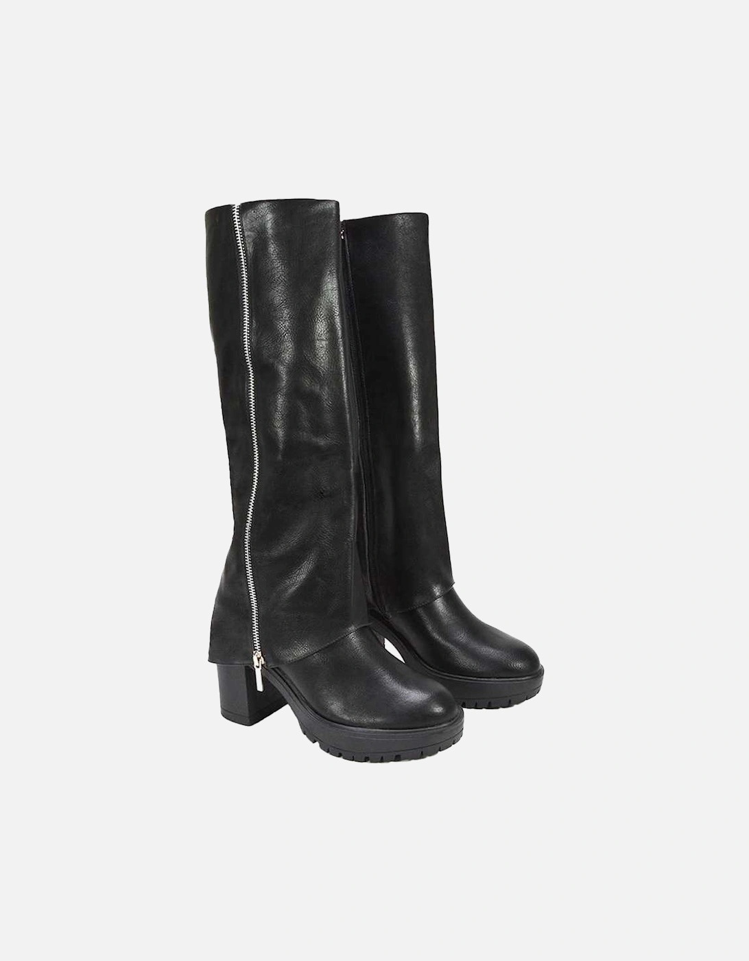 Womens/Ladies Juliana Folded Collar Knee-High Boots