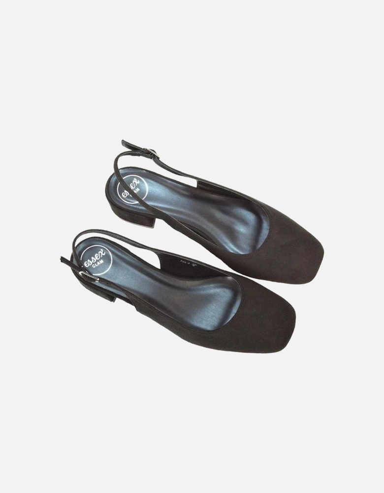 Womens/Ladies Jilly Sling Back Low Block Heel Court Shoes
