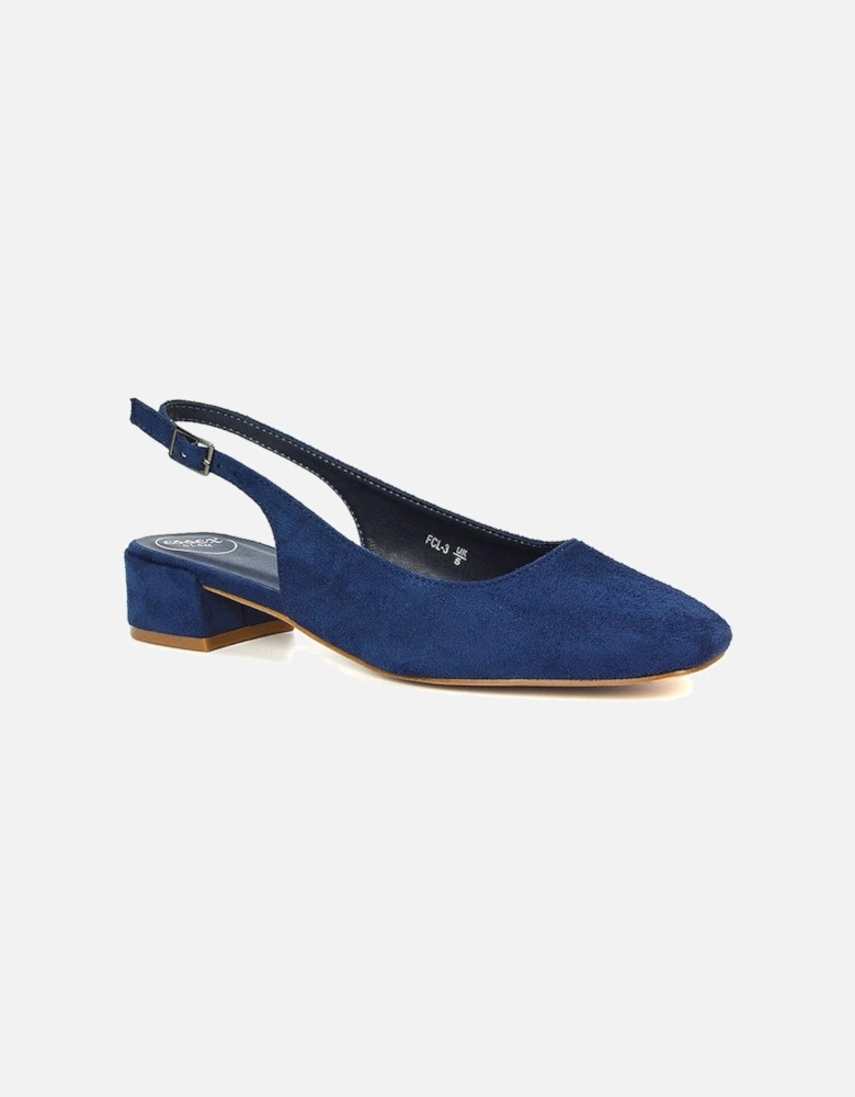 Womens/Ladies Jilly Sling Back Low Block Heel Court Shoes