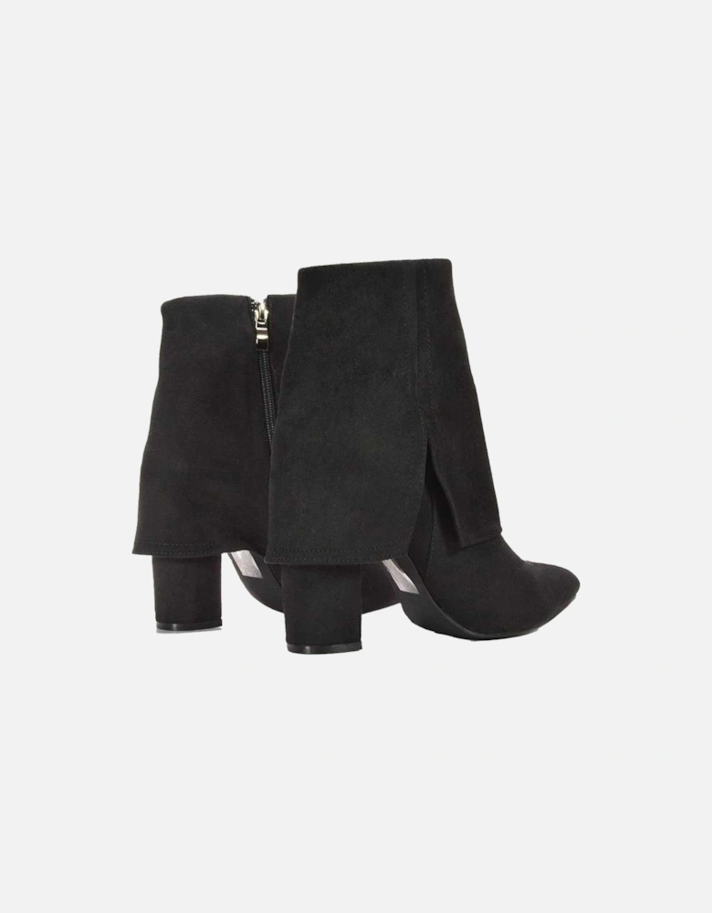 Womens/Ladies Ayla Folded Collar Ankle Boots