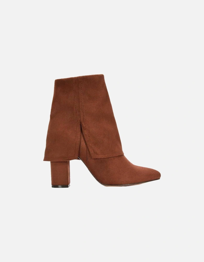 Womens/Ladies Ayla Folded Collar Ankle Boots