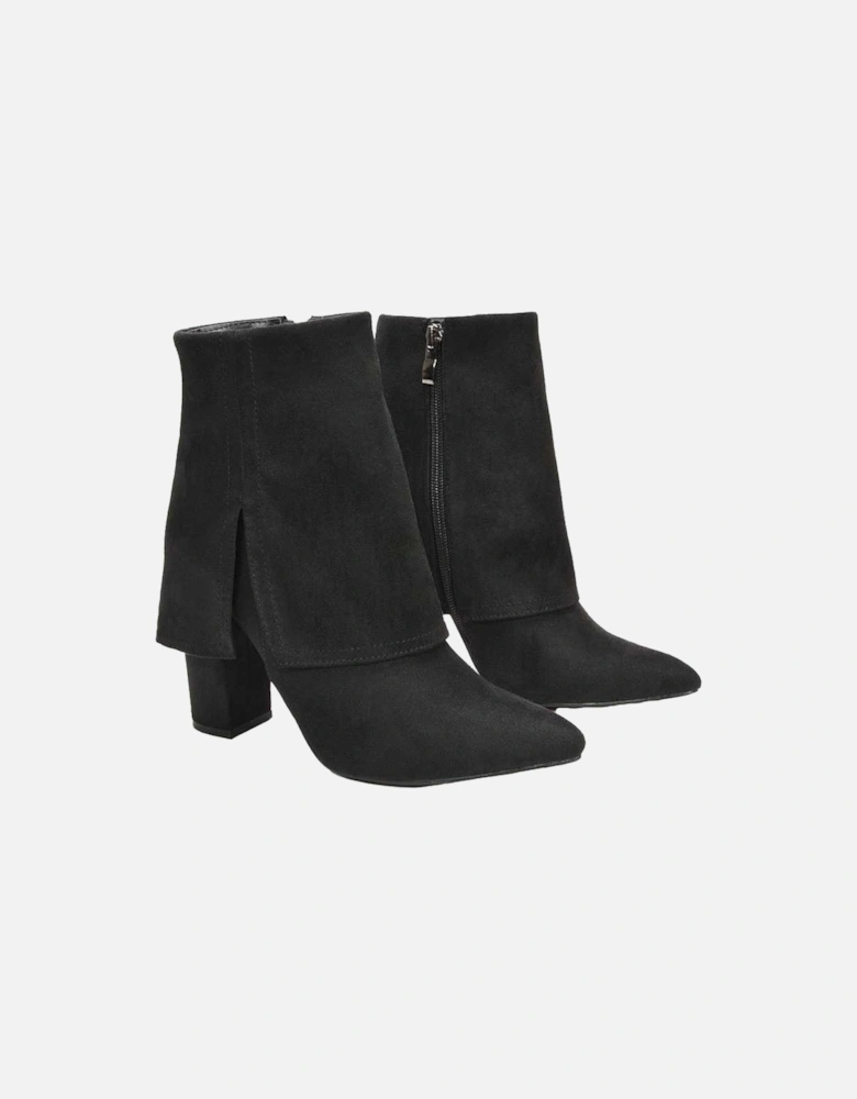 Womens/Ladies Ayla Folded Collar Ankle Boots
