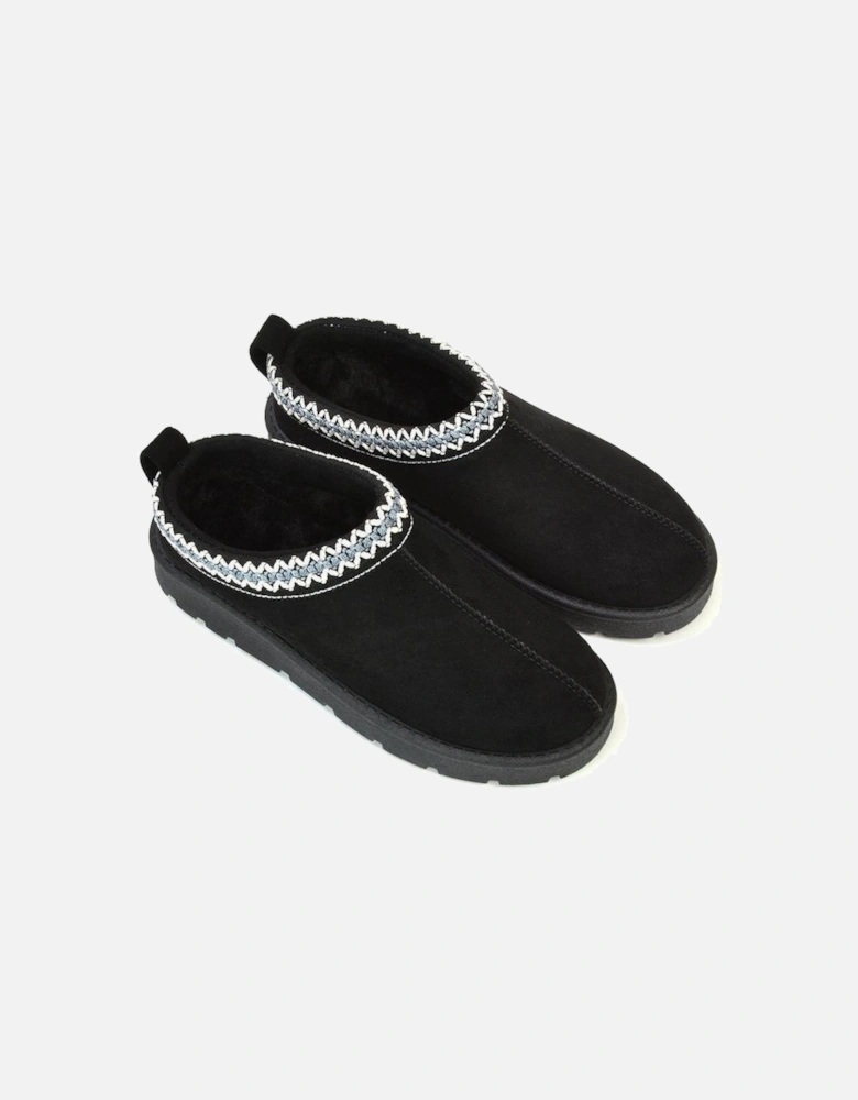 Womens/Ladies Zoe Aztec Faux Fur Lined Slippers