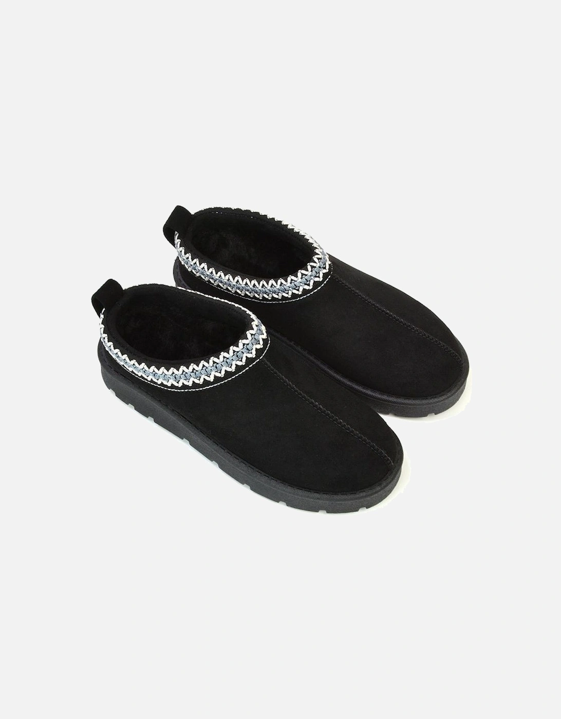 Womens/Ladies Zoe Aztec Faux Fur Lined Slippers