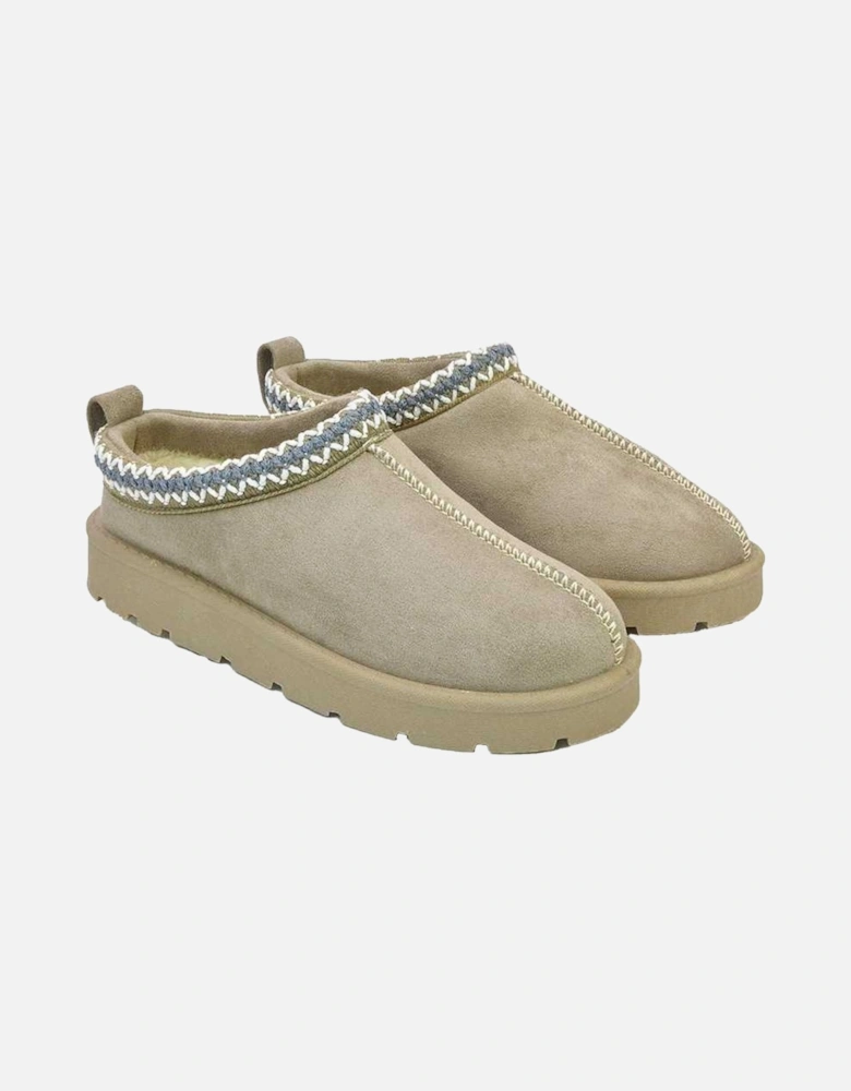 Womens/Ladies Zoe Aztec Faux Fur Lined Slippers