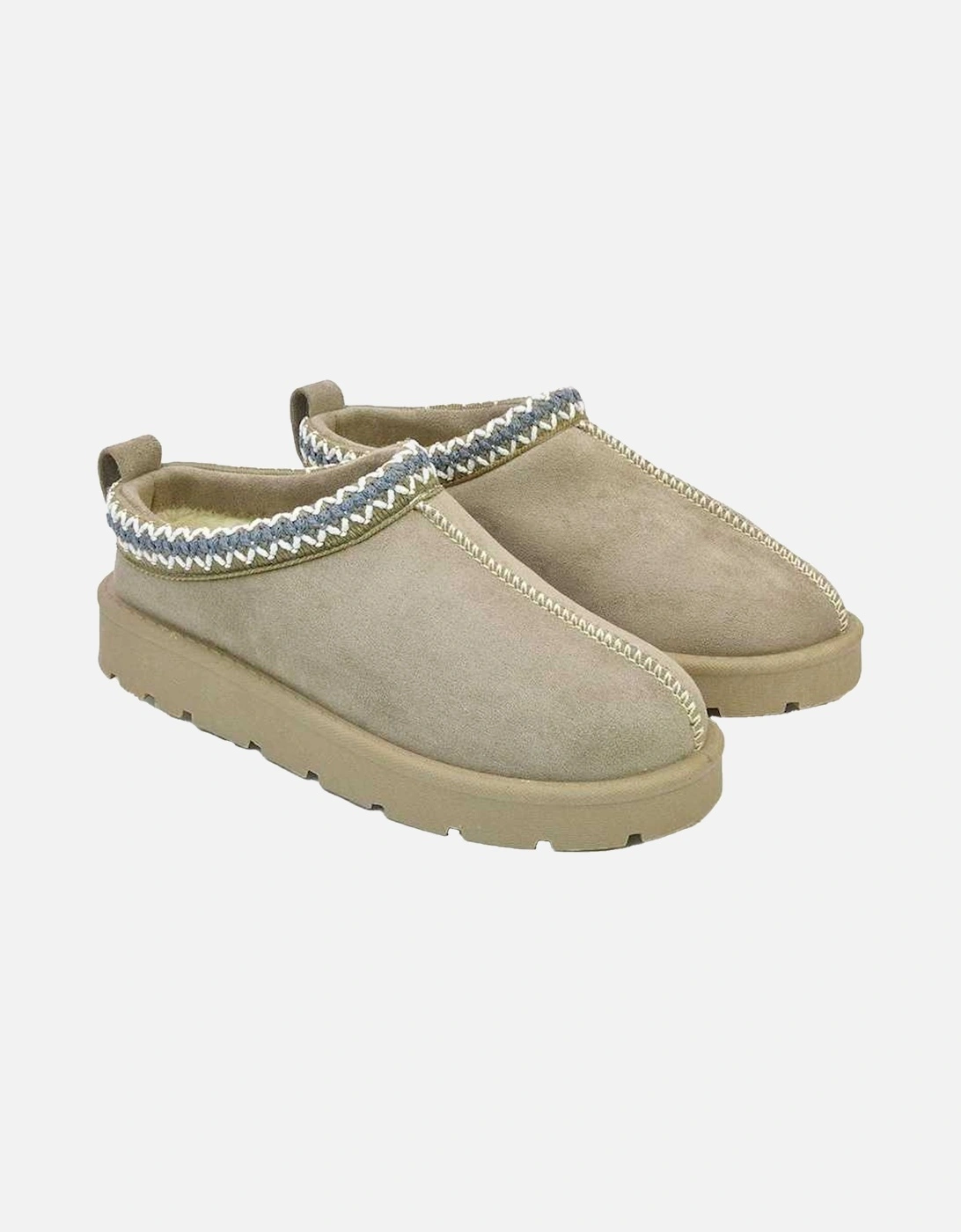 Womens/Ladies Zoe Aztec Faux Fur Lined Slippers, 5 of 4