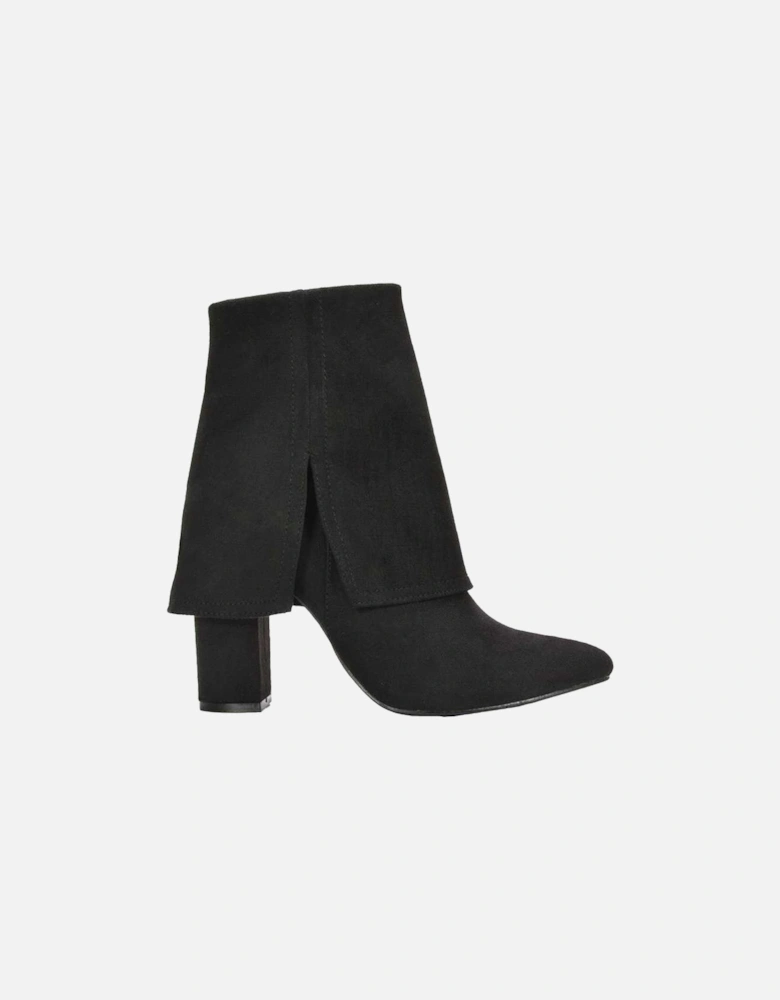 Womens/Ladies Ayla Folded Collar Ankle Boots