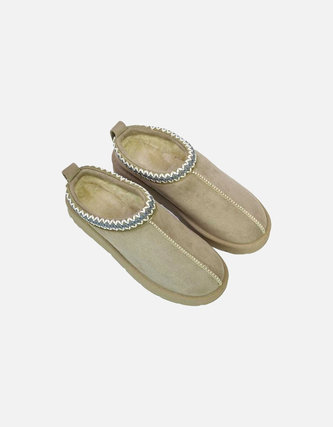 Womens/Ladies Zoe Aztec Faux Fur Lined Slippers