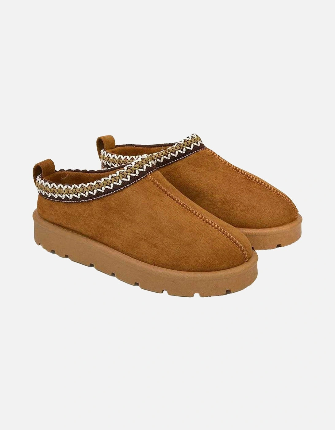 Womens/Ladies Zoe Aztec Faux Fur Lined Slippers, 5 of 4