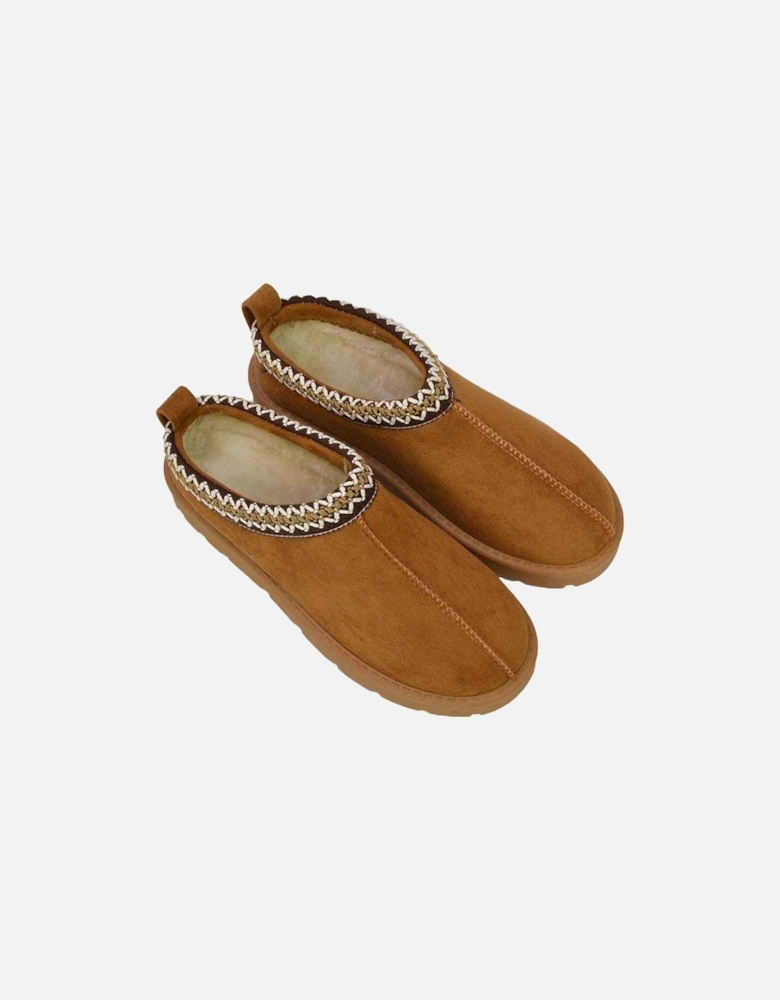 Womens/Ladies Zoe Aztec Faux Fur Lined Slippers