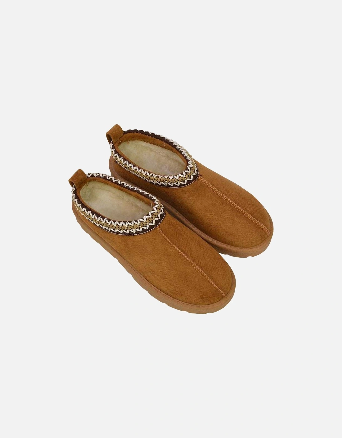 Womens/Ladies Zoe Aztec Faux Fur Lined Slippers