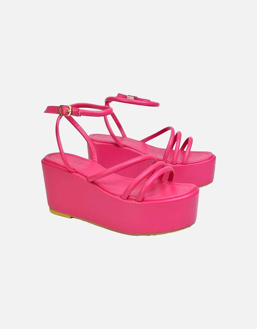 Womens/Ladies Birdie Ankle Strap Wedge Flatforms