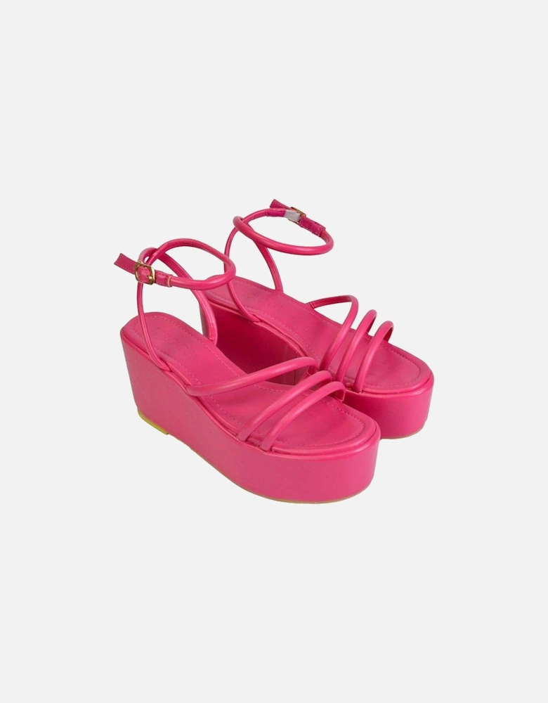 Womens/Ladies Birdie Ankle Strap Wedge Flatforms