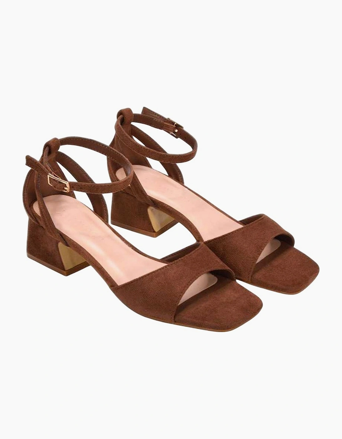 Women's XY London Womens/Ladies Hayley Cut Out Low Block Heel Sandals - Brown - Size: 4