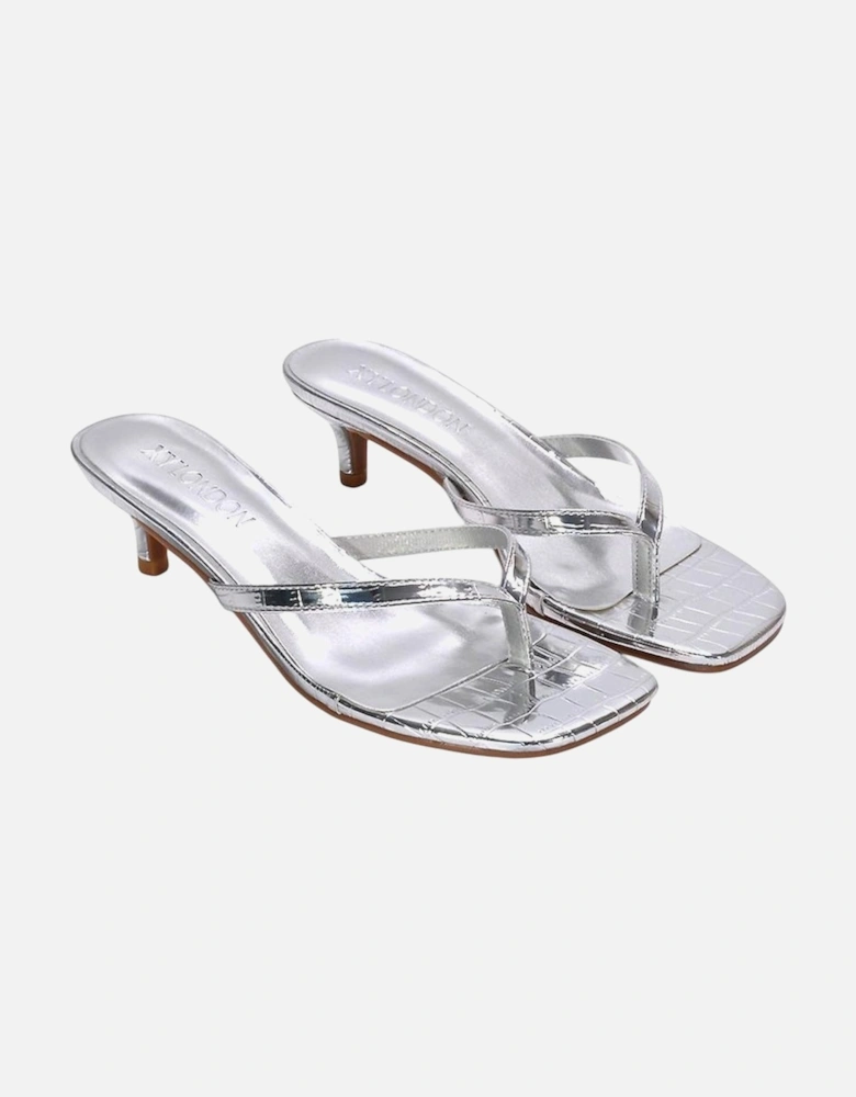 Womens/Ladies Jane Toe Post Low Kitten Heel Mule Sandals