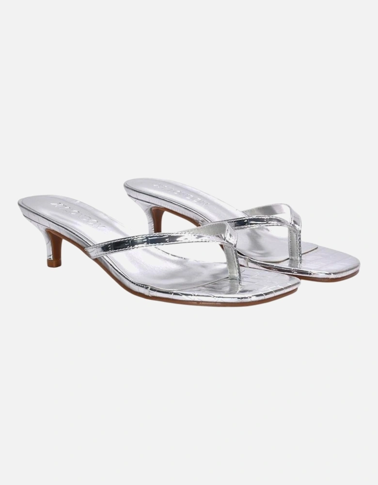 Womens/Ladies Jane Toe Post Low Kitten Heel Mule Sandals