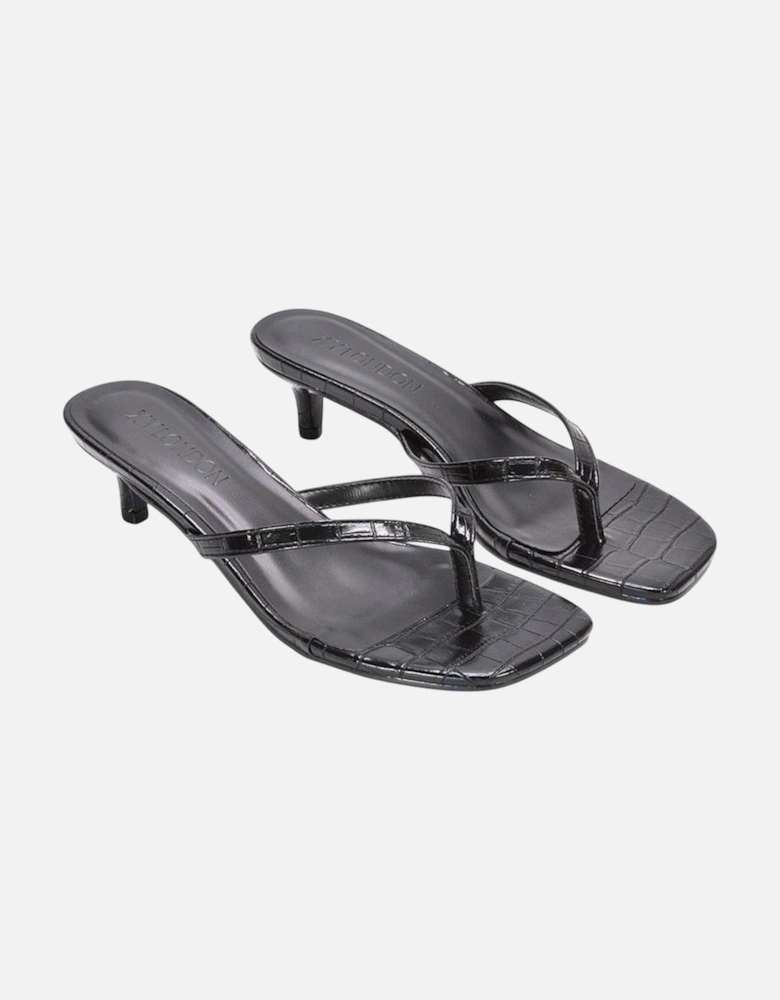 Womens/Ladies Jane Toe Post Low Kitten Heel Mule Sandals