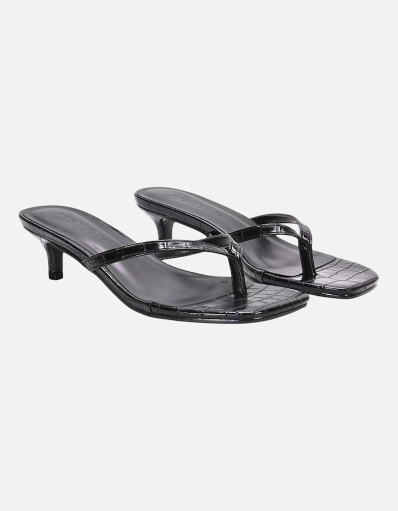 Womens/Ladies Jane Toe Post Low Kitten Heel Mule Sandals