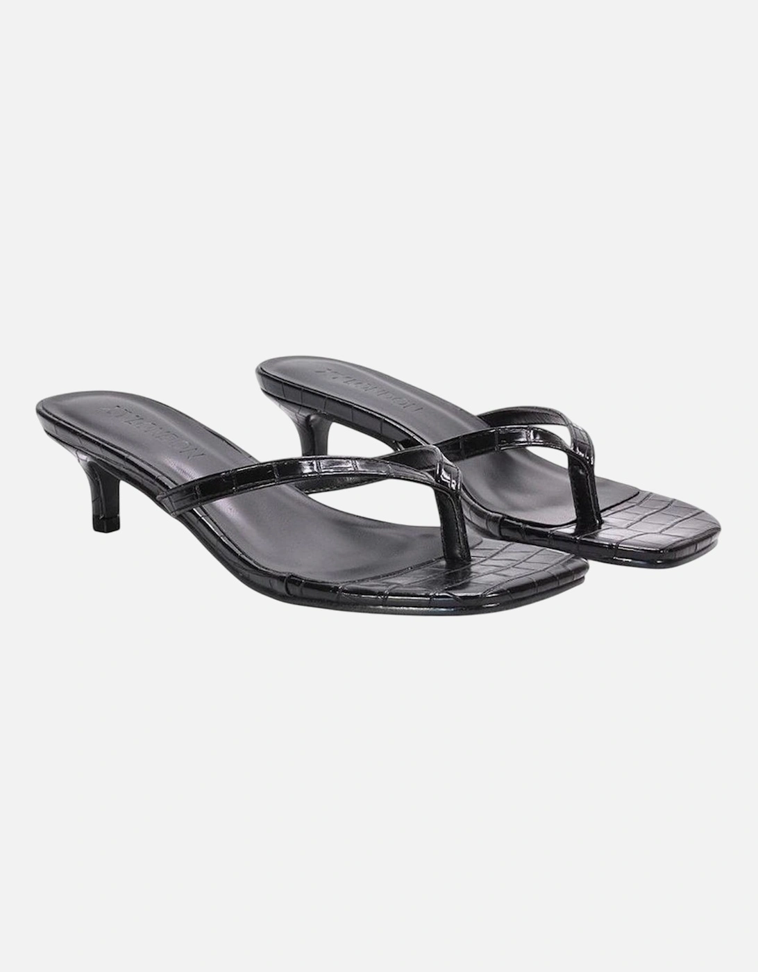 Womens/Ladies Jane Toe Post Low Kitten Heel Mule Sandals