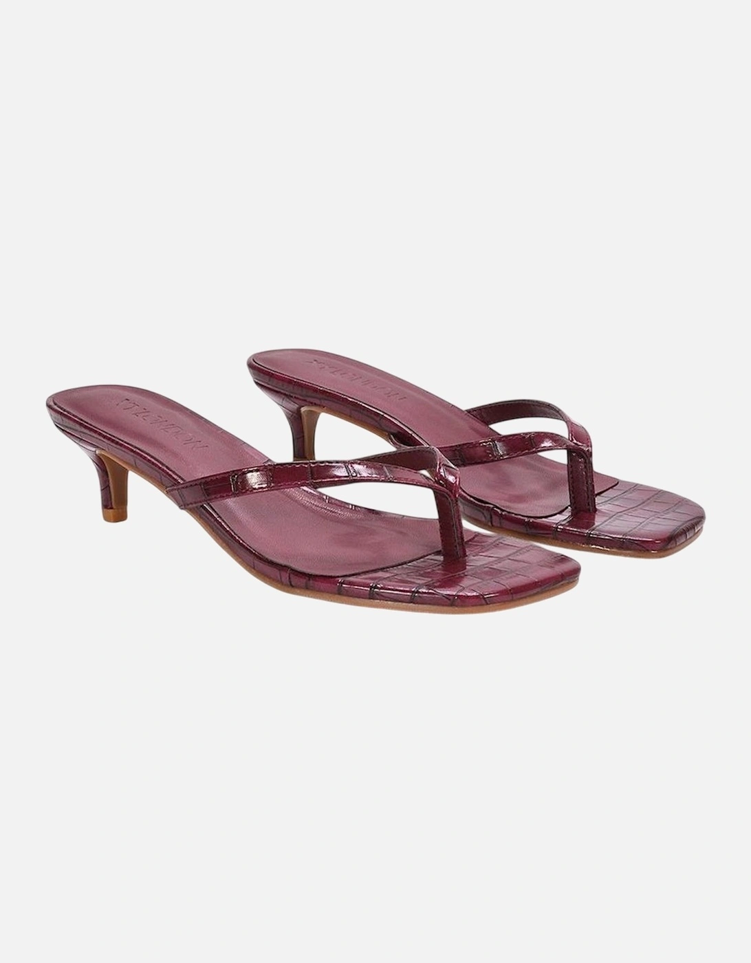 Womens/Ladies Jane Toe Post Low Kitten Heel Mule Sandals