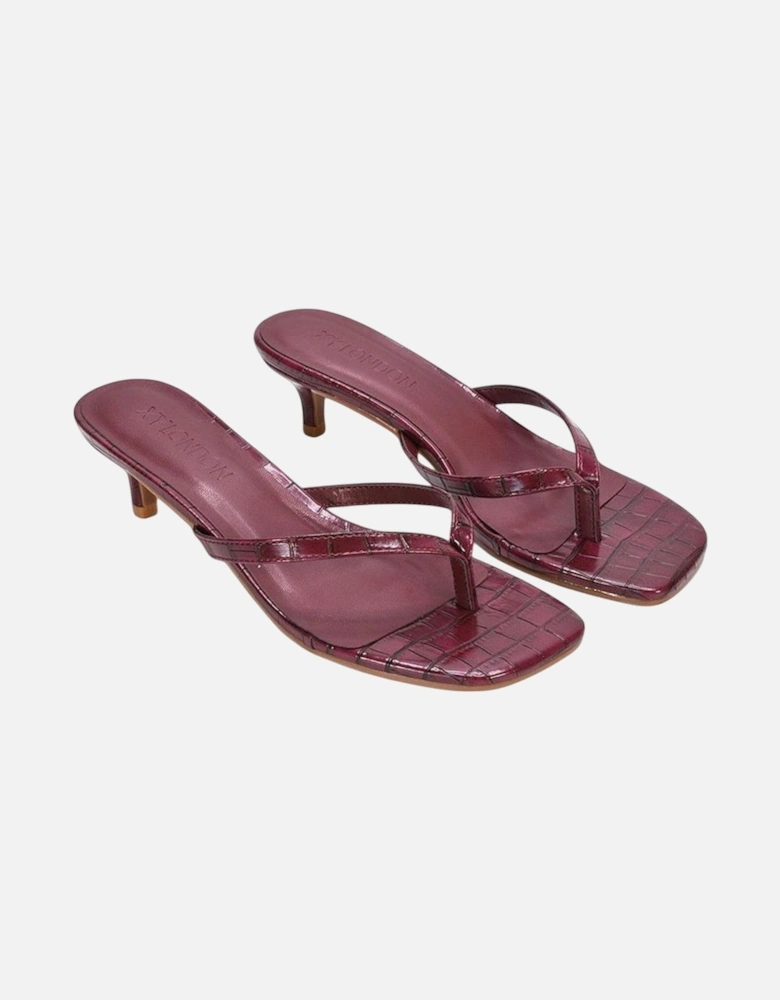 Womens/Ladies Jane Toe Post Low Kitten Heel Mule Sandals