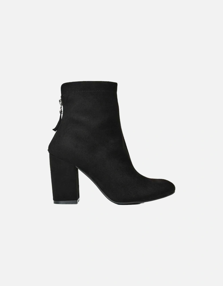 Womens/Ladies Evia Zip Block Heel Ankle Boots