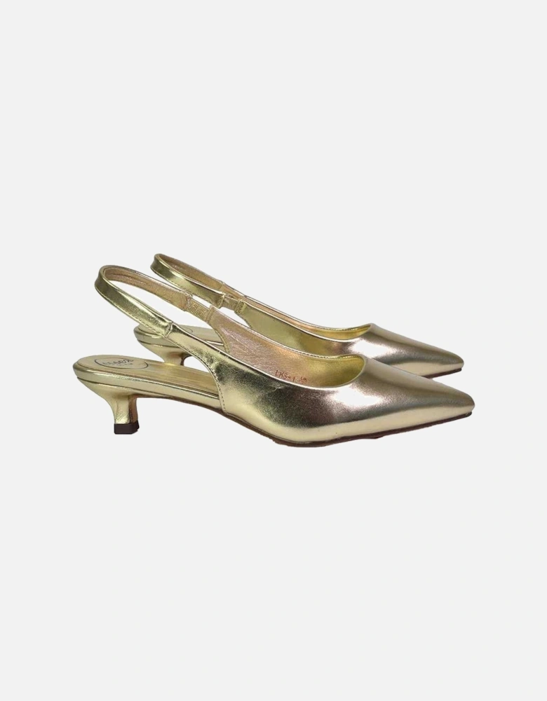 Womens/Ladies Avalone Metallic Kitten Heel Sandals