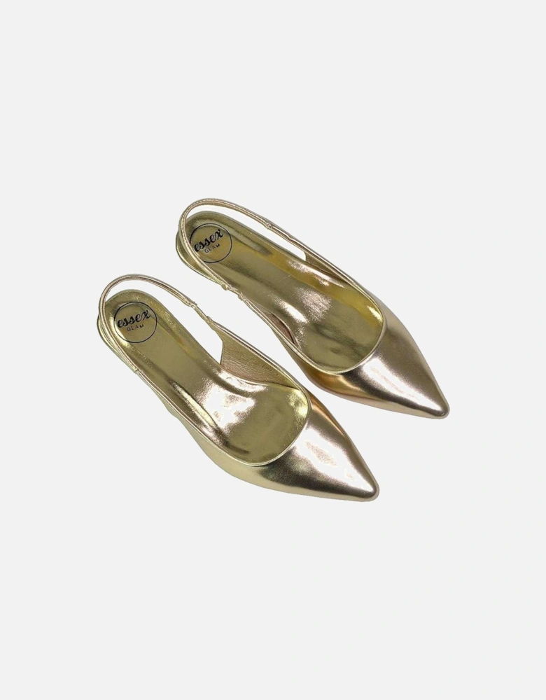 Womens/Ladies Avalone Metallic Kitten Heel Sandals