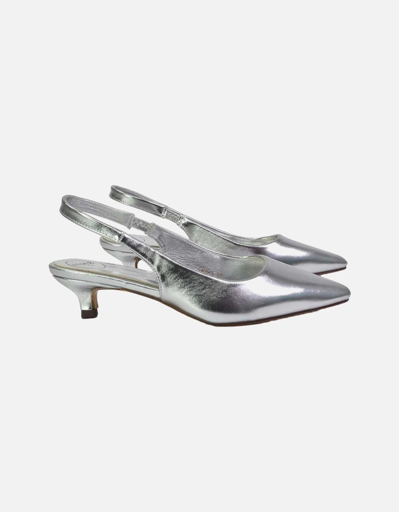Womens/Ladies Avalone Metallic Kitten Heel Sandals