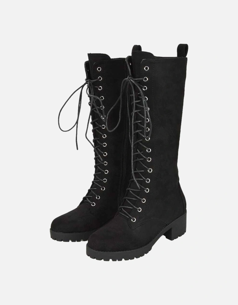 Womens/Ladies Aspen Knee-High Biker Boots