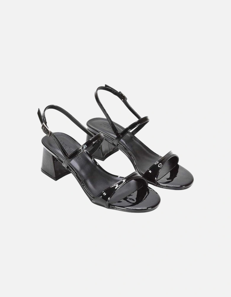 Womens/Ladies Izzy Patent Mid Block Heel Sandals