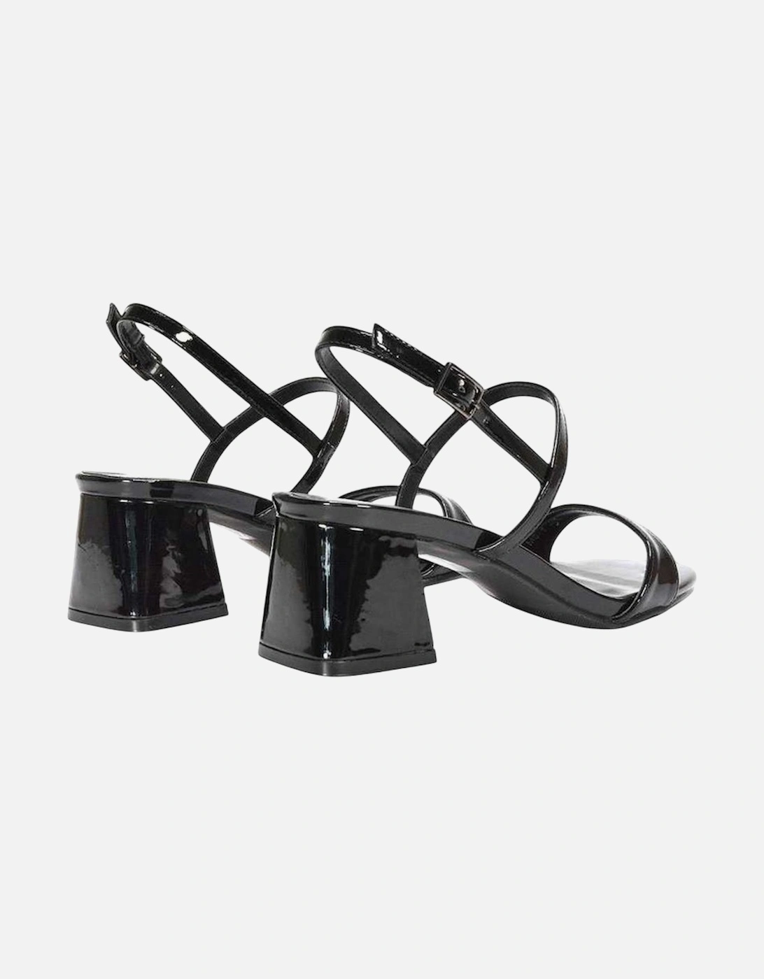 Womens/Ladies Izzy Patent Mid Block Heel Sandals