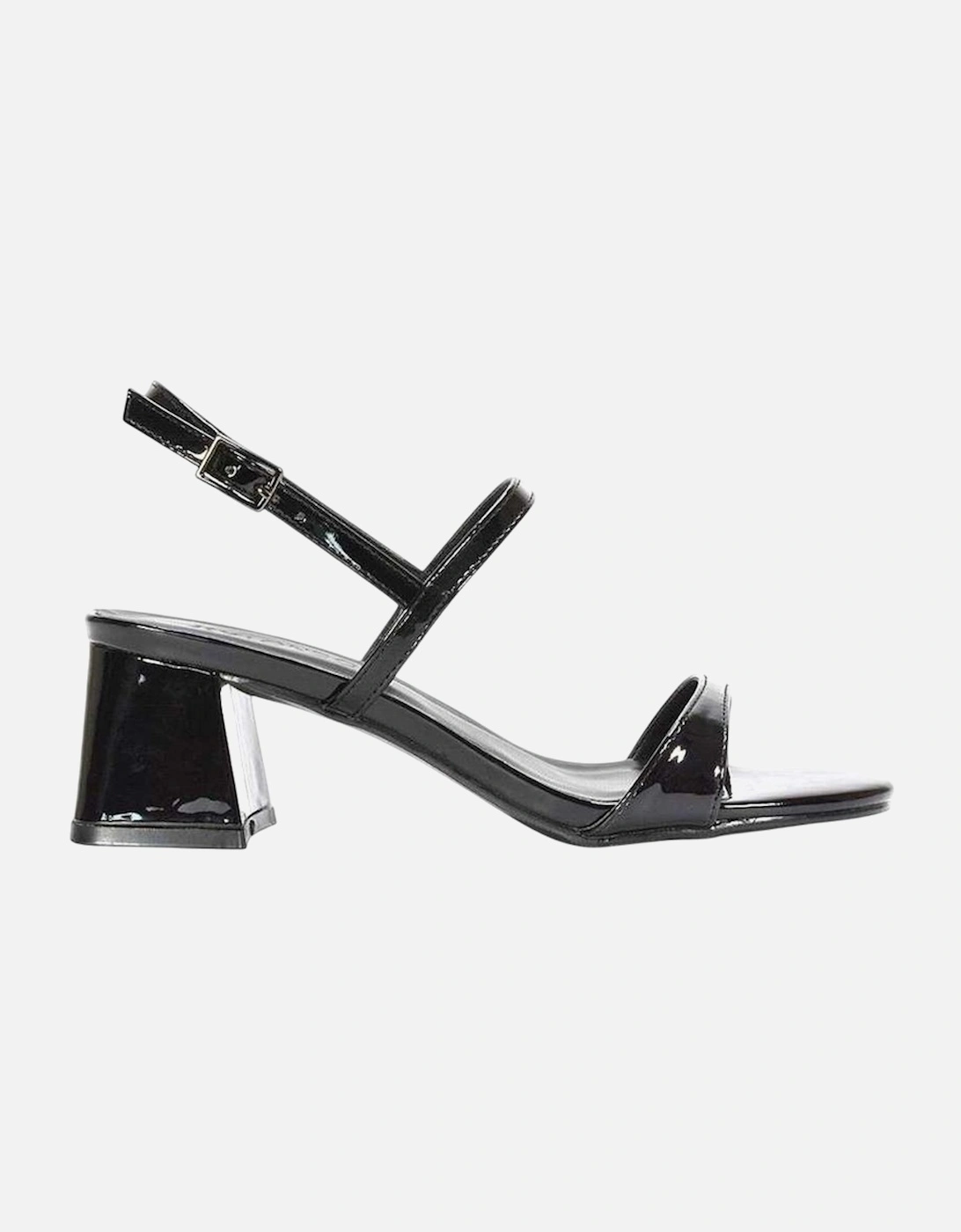 Womens/Ladies Izzy Patent Mid Block Heel Sandals