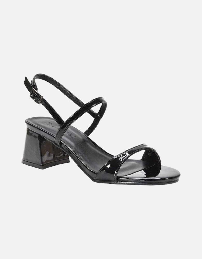 Womens/Ladies Izzy Patent Mid Block Heel Sandals